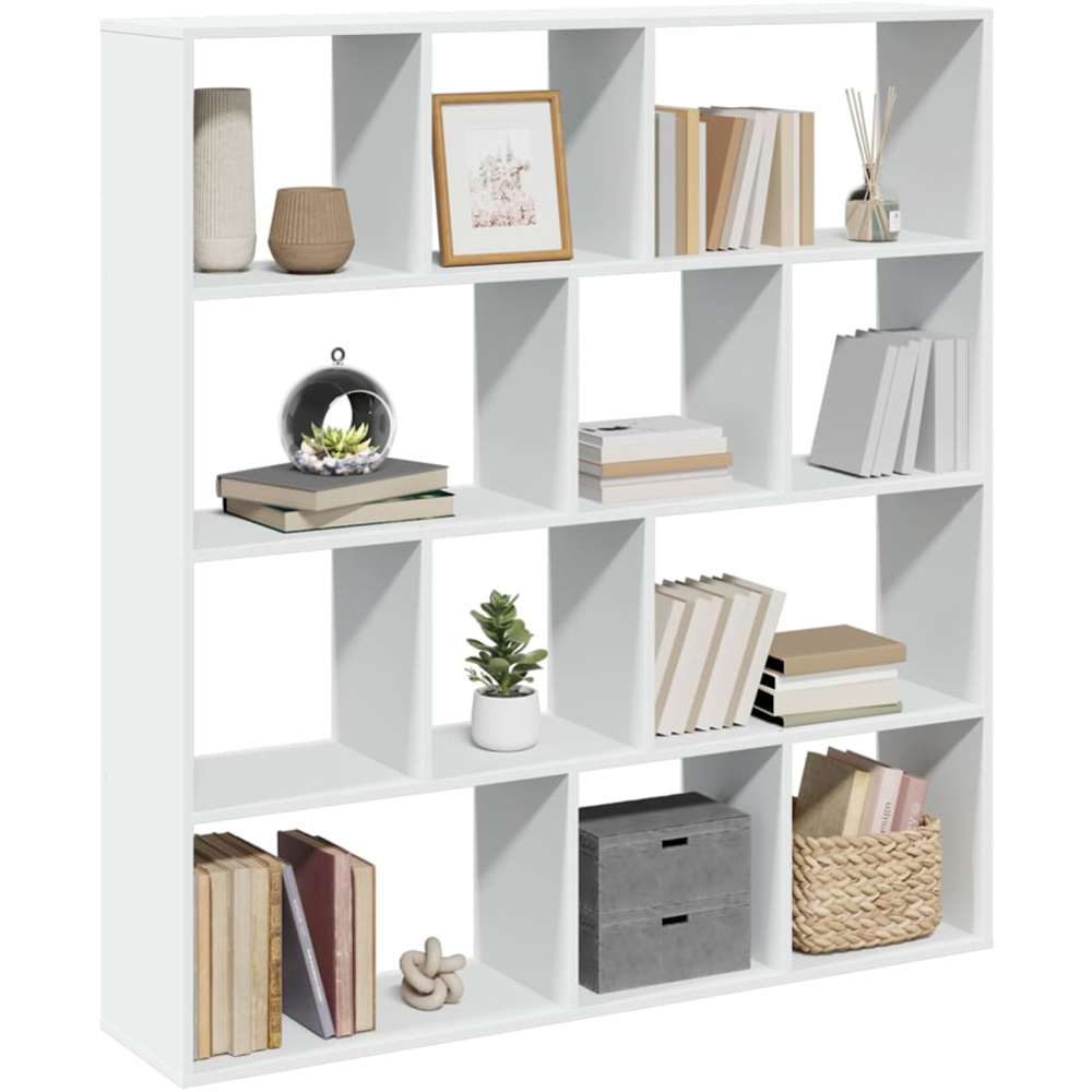 vidaXL 12 Shelf White Bookcase Image 4