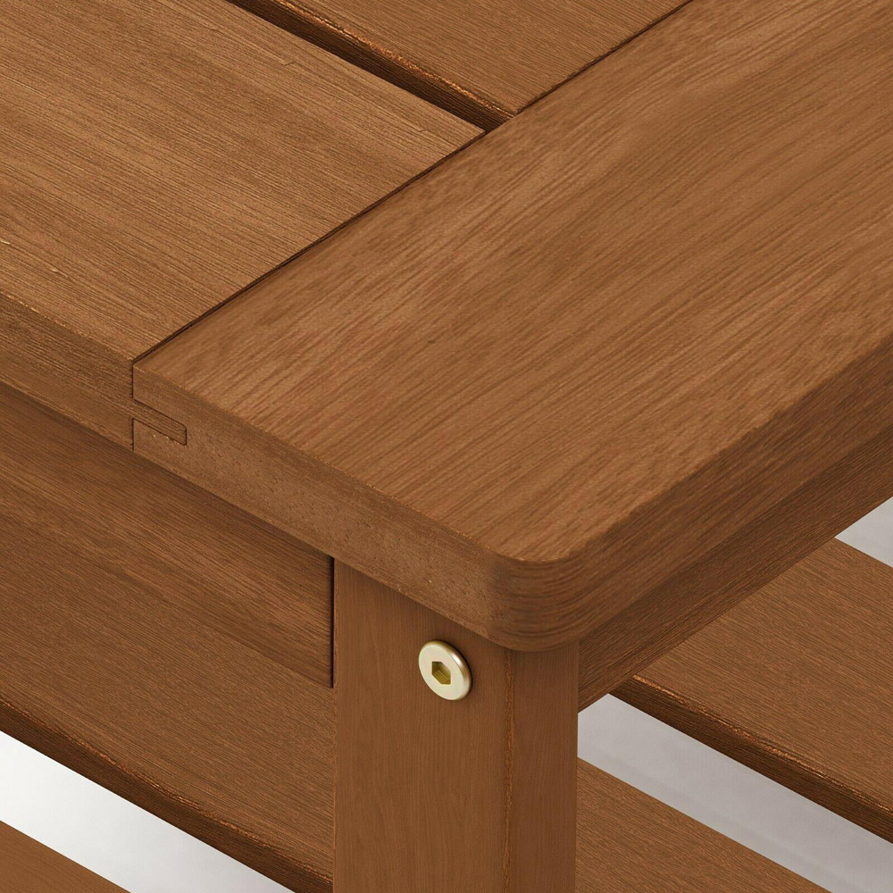 Walplus Tioman Single Shelf Natural Hardwood Coffee Table Image 6