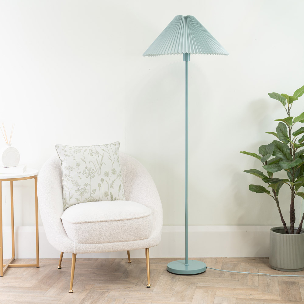 ValueLights Akira Blue Pleated Shade LED Floor Lamp Image 5