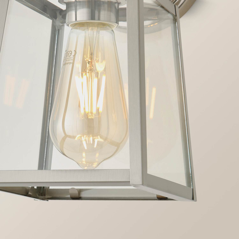 ValueLights Susie Lantern Shade Brushed Chrome Glass Wall Light with Bulb 2 Pack Image 4
