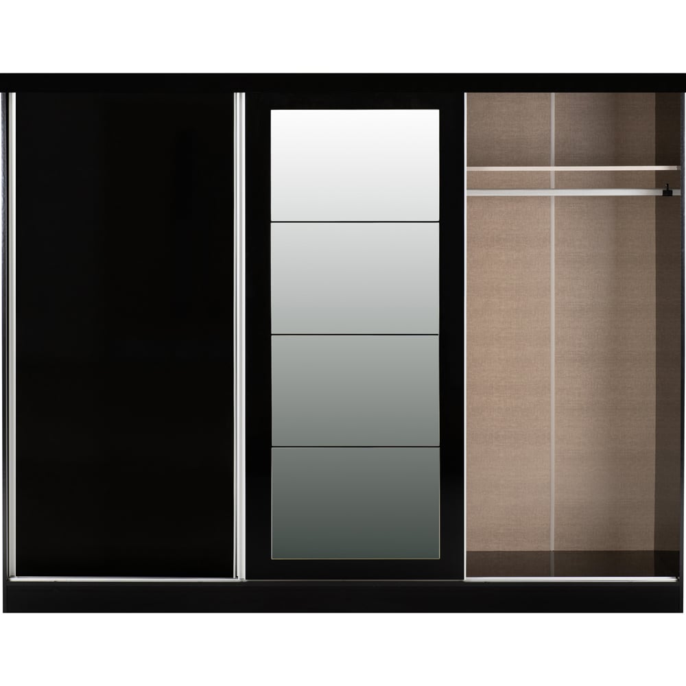Seconique Nevada 3 Door Black Sliding Wardrobe Image 3