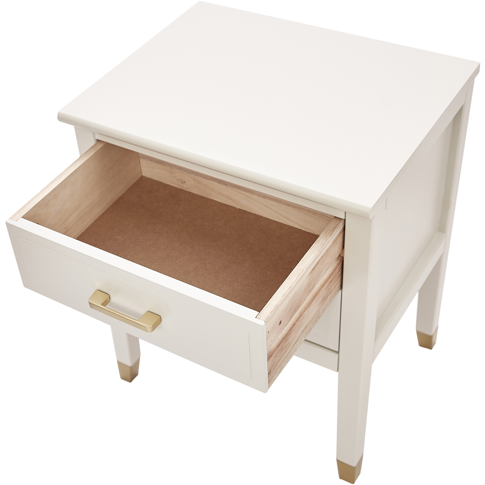 Palazzi 2 Drawer White Bedside Table Image 5