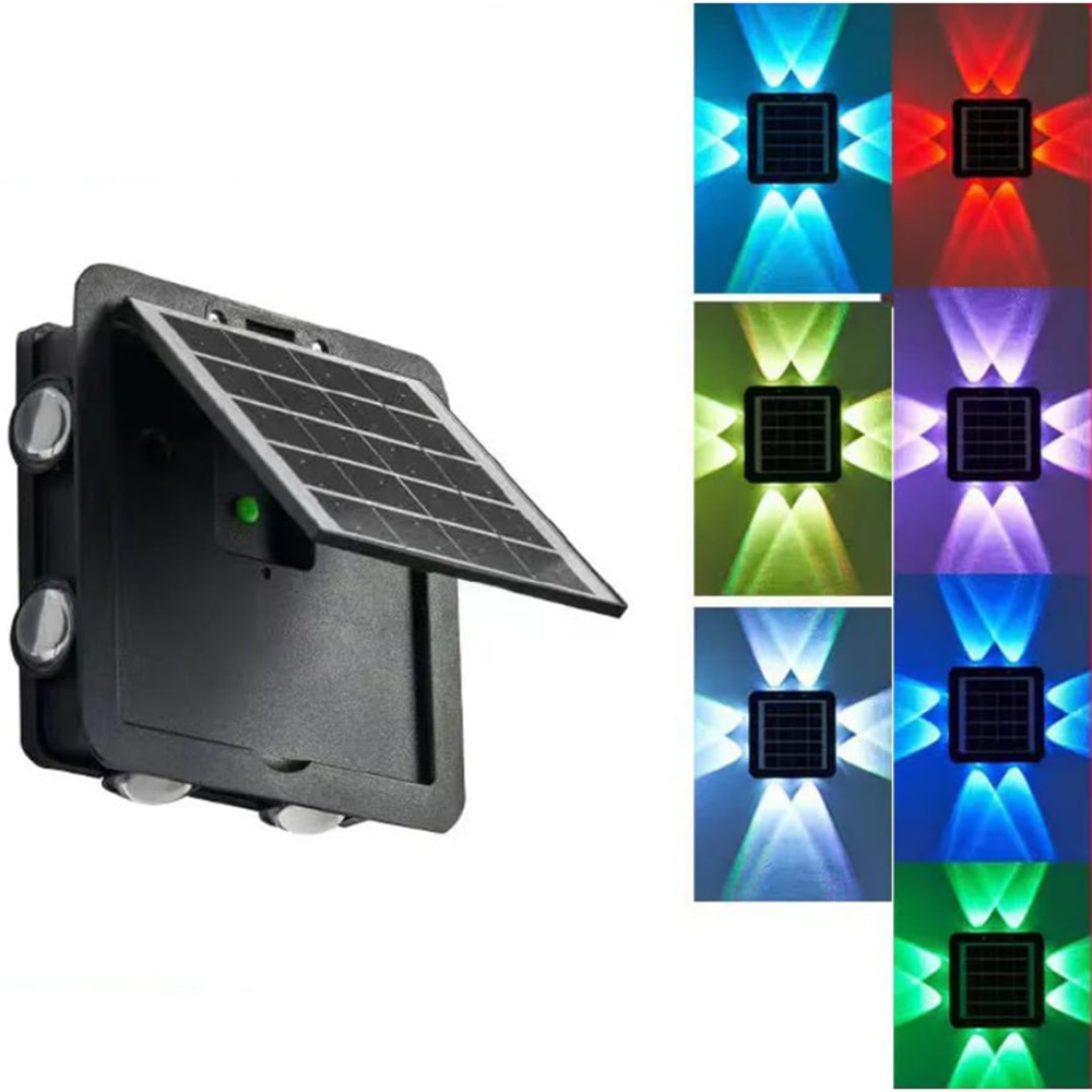 ExtraStar Multicolour LED Modern 4 Way Solar Wall Light Image 3