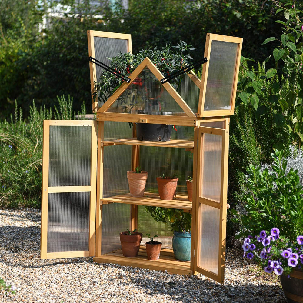 Garden Gear 3 Shelf Wooden Greenhouse Image 5