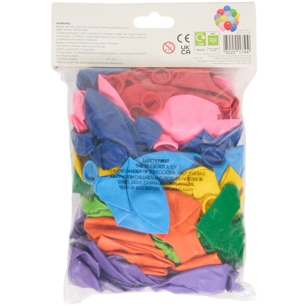 Pack of 100 Multicolour Balloons Image 2