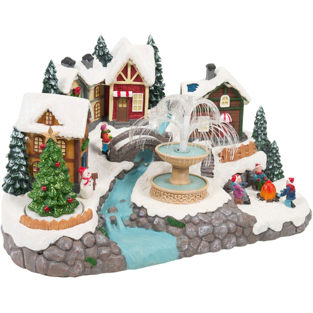 Waterfall Christmas Village Scene Image 6