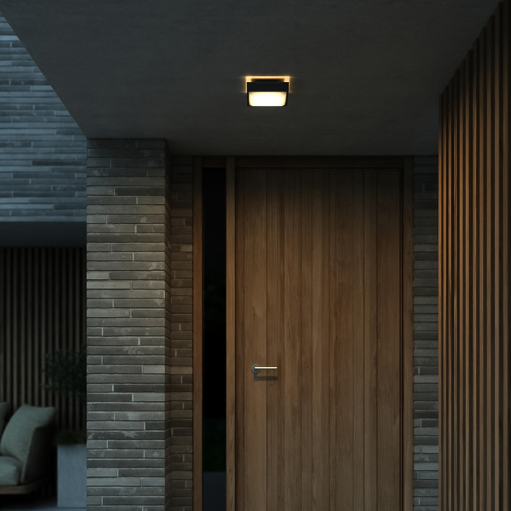 Nordlux Oliver Black Square Outdoor Wall Light with Replaceable Covers Image 2