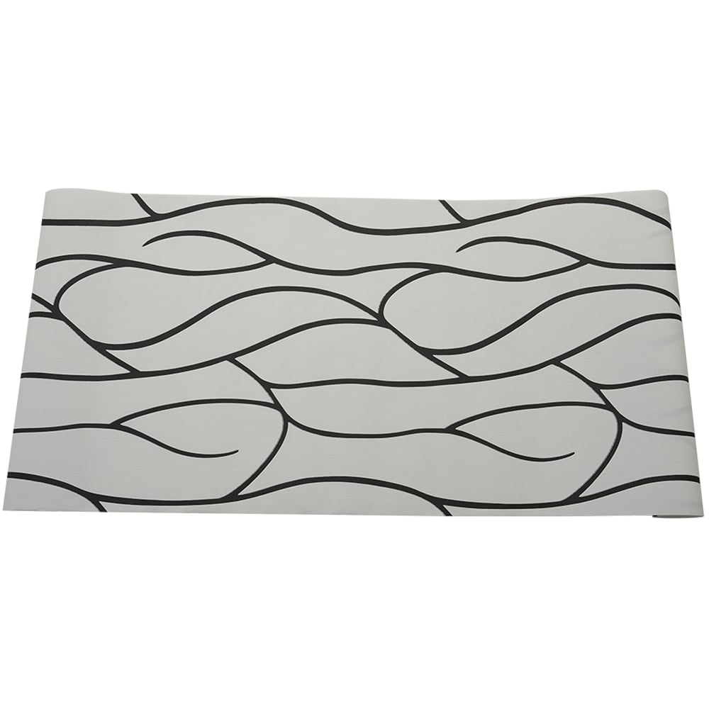 Living and Home Abstract Line Pattern White and Black Non Woven Wallpaper Image 3