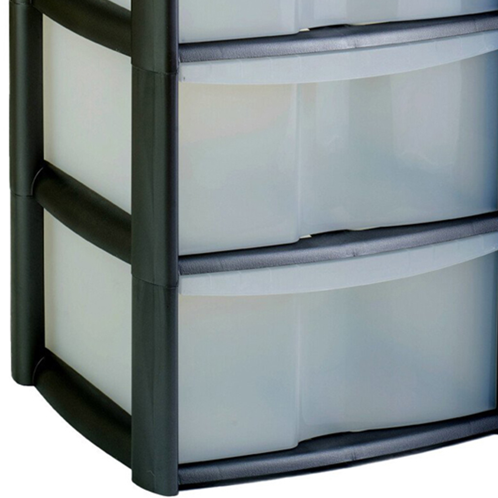 Black 4 Drawer Tower Storage Unit Image 6