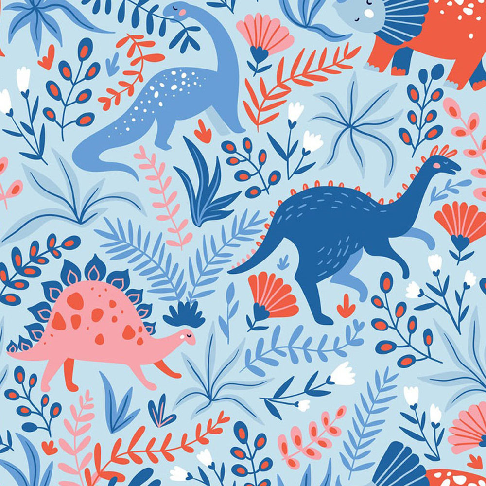 Bobbi Beck Eco Luxury Childrens Dinosaur Blue Wallpaper Image