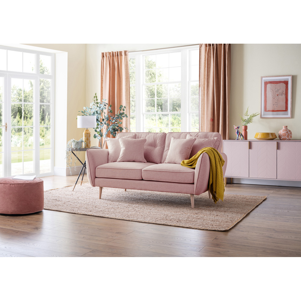 Opry Faro 2 Seater Button Back Soft Pink Sofa Image 5