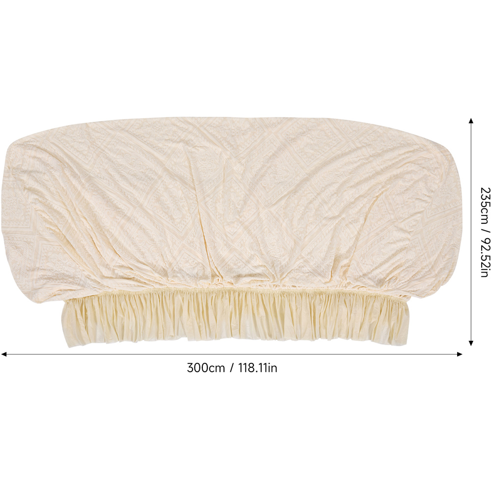 Living and Home 4 Seater Beige Damask 3D Embossed Plush Sofa Cover Image 8