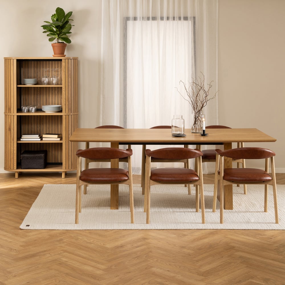 Florence Colima Rectangular 8 Seater Dining Table Oak Image 7