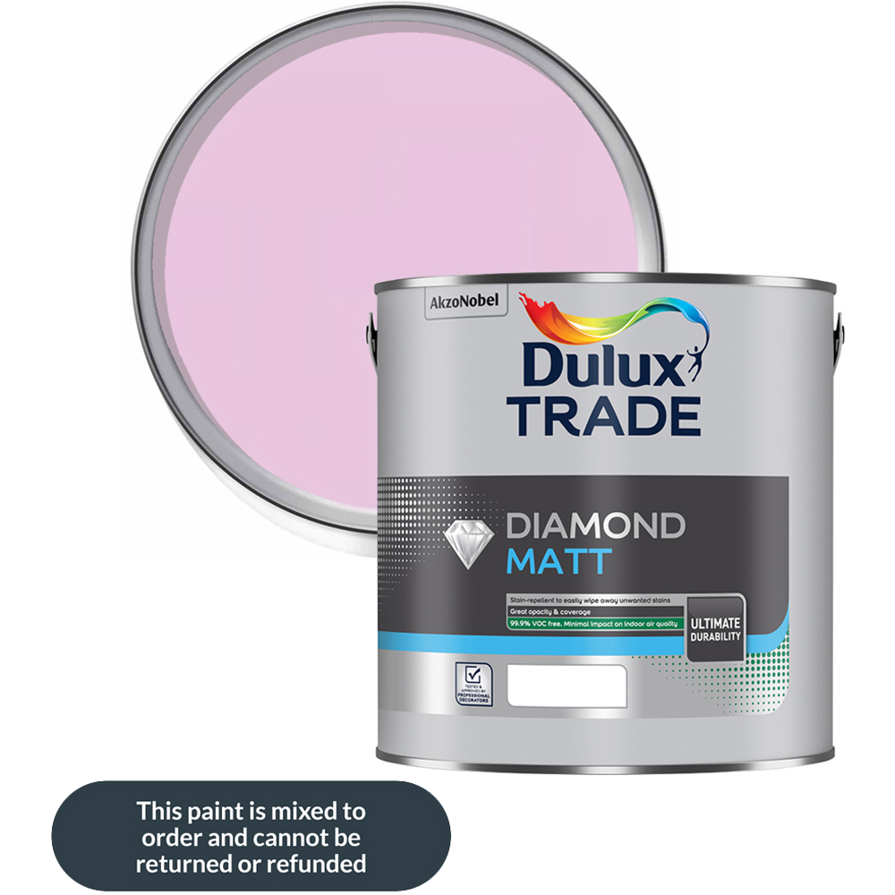 Dulux Trade Sweet Pink Walls and Ceilings Diamond Matt Paint 2.5L Image 1