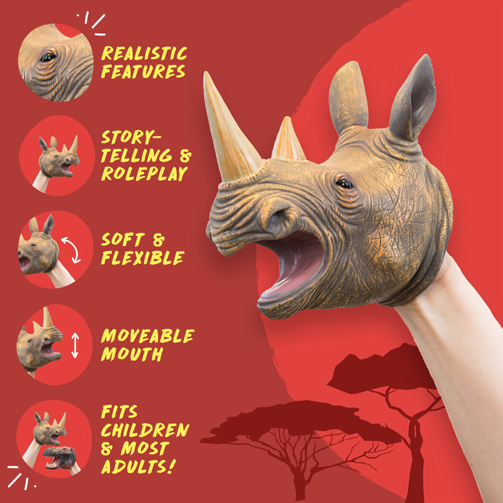 Wild Thingz Rhino Hand Puppet Image 9