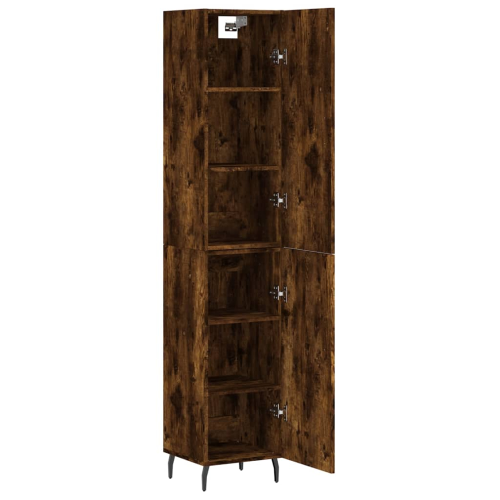 vidaXL 2 Door Smoked Oak Highboard Image 4