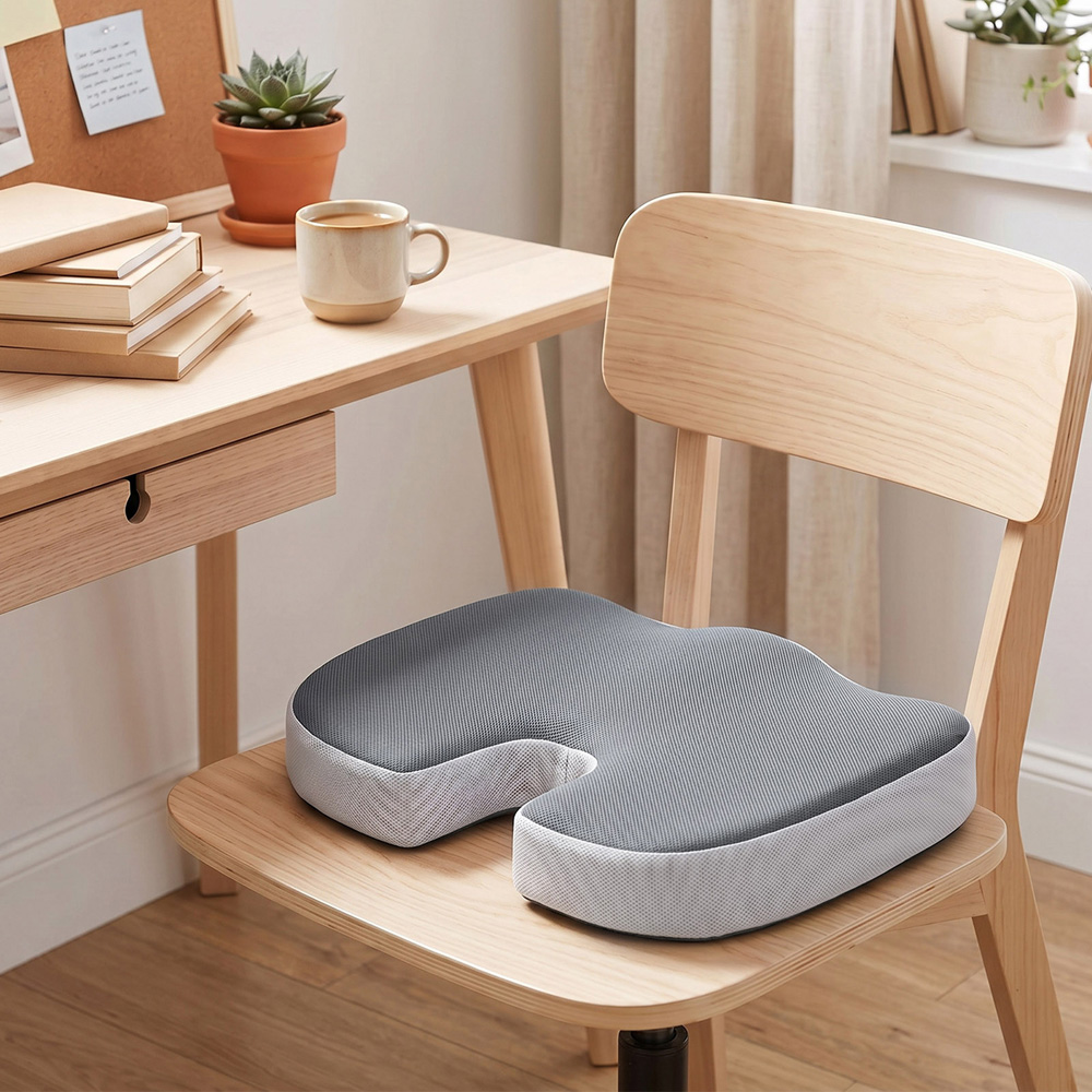 Living and Home Grey Memory Foam Seat Cushion 43 x 35cm Image 7