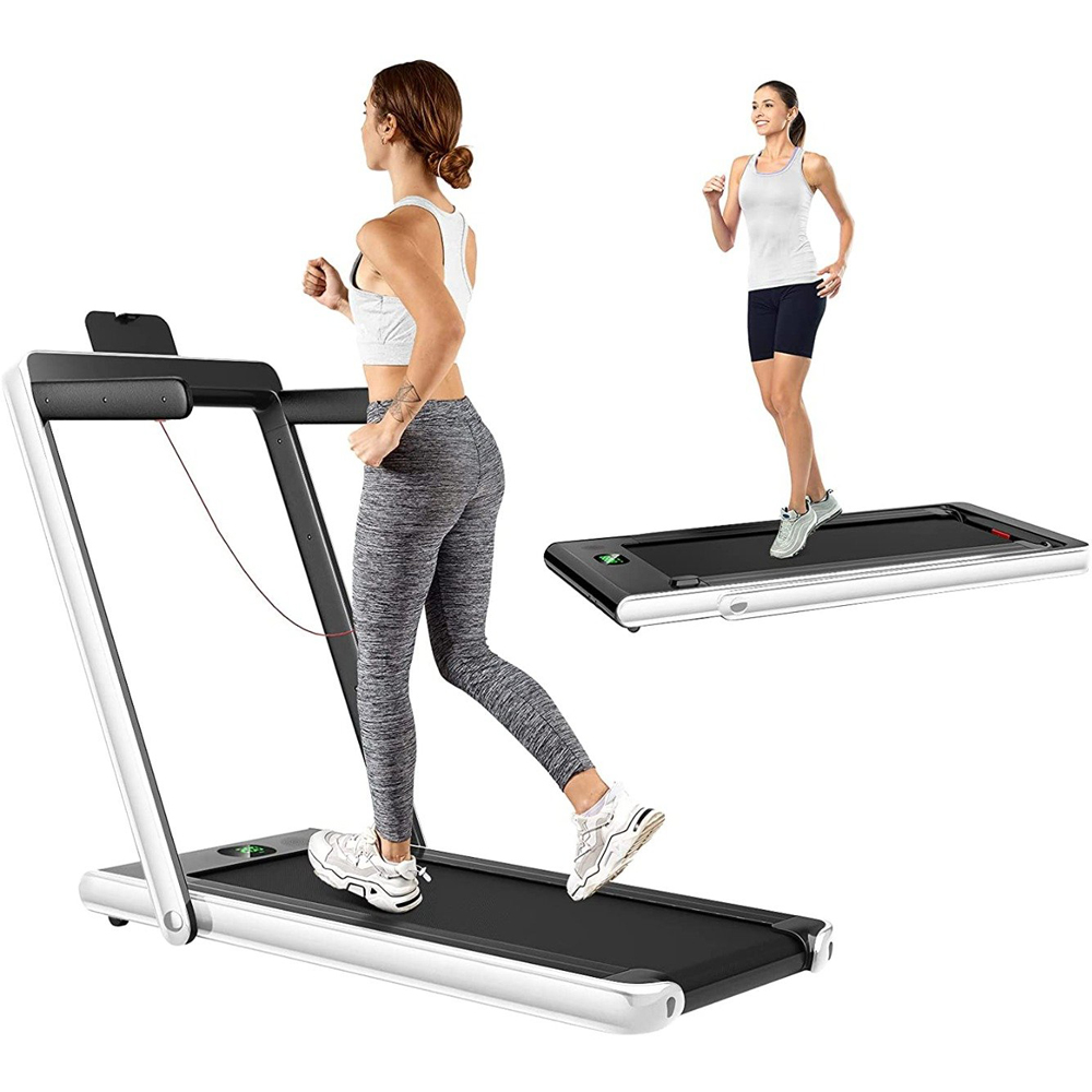 Costway 2 in 1 Silver Electric Folding Under Desk Treadmill with Bluetooth Image 3