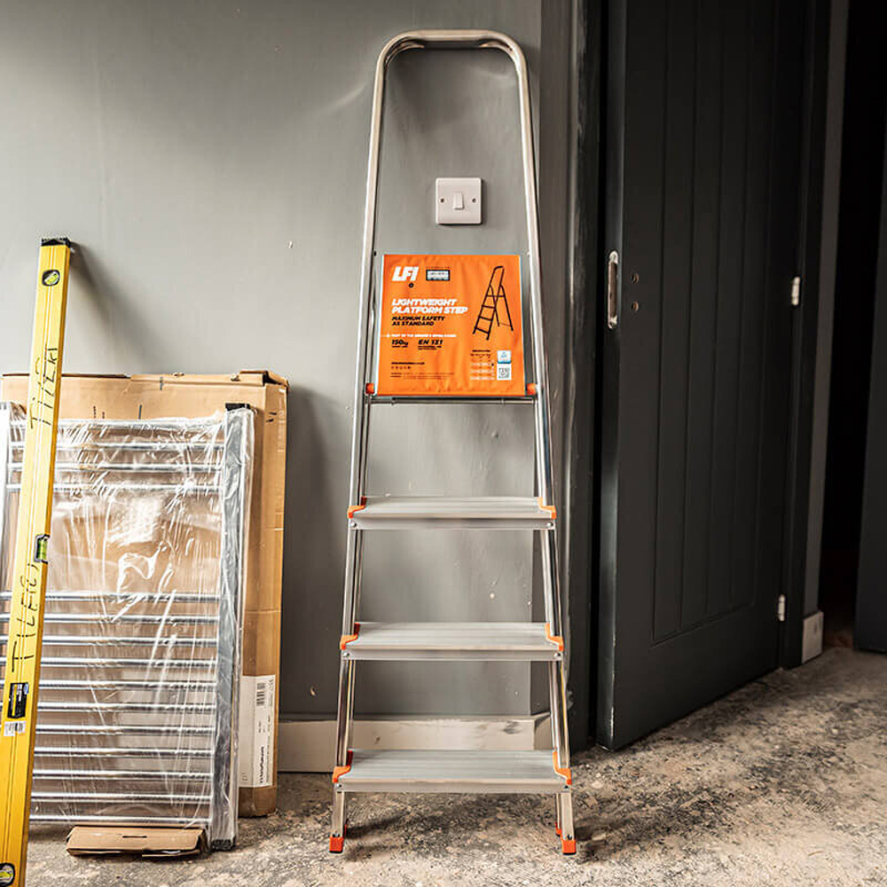Lyte Ladders & Towers Aluminium 4 Tread Platform Step Ladder Image 2