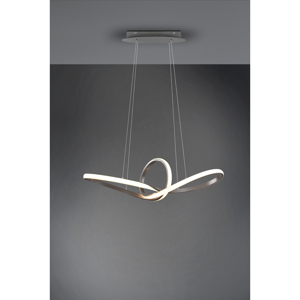 TRIO Sansa Matt Nickel LED Pendant Light Image 3