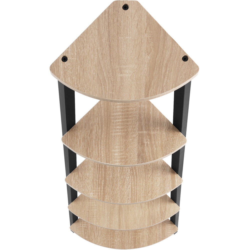 tectake Portland 4 Shelf Oak Sonoma Shelving Unit Image 4