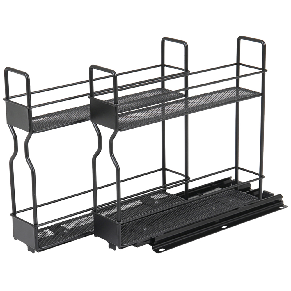 Living and Home 2 Tier Slide Out Metal Spice Rack for Cabinet Image 4