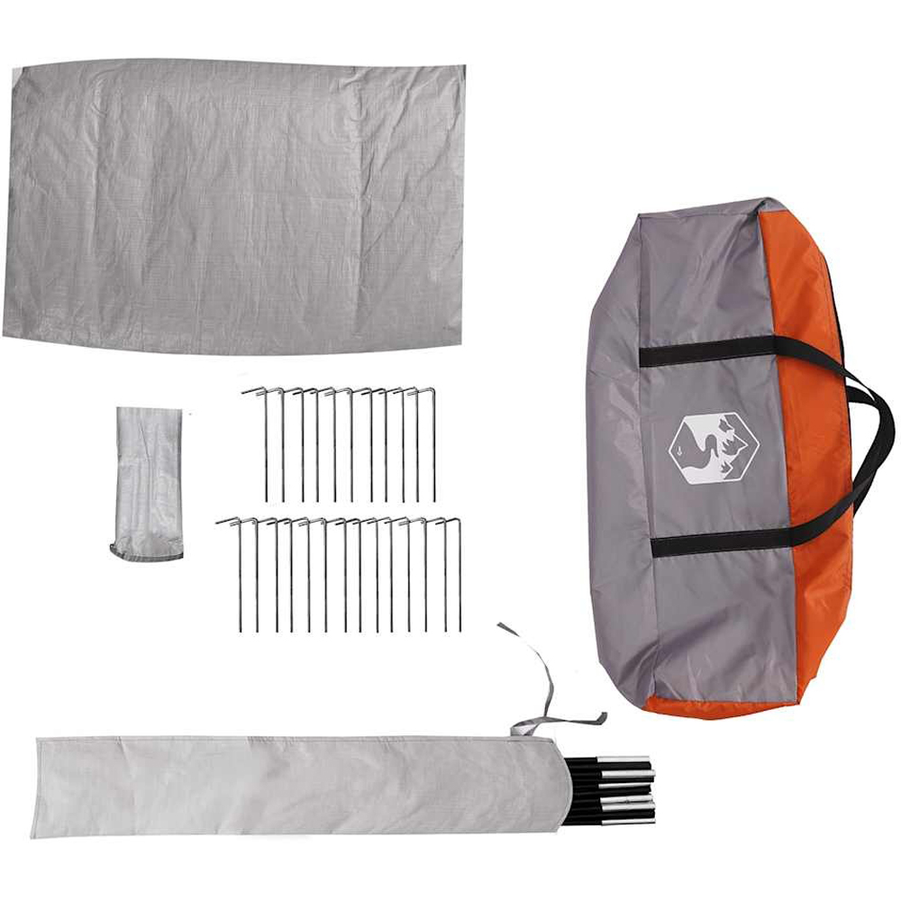 Walplus 6 Person Waterproof Tipi Family Tent Grey and Orange Image 6