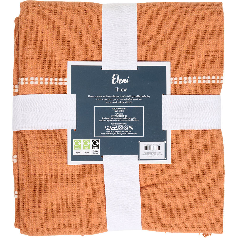 Eleni Tassel Throw Rust Image 3