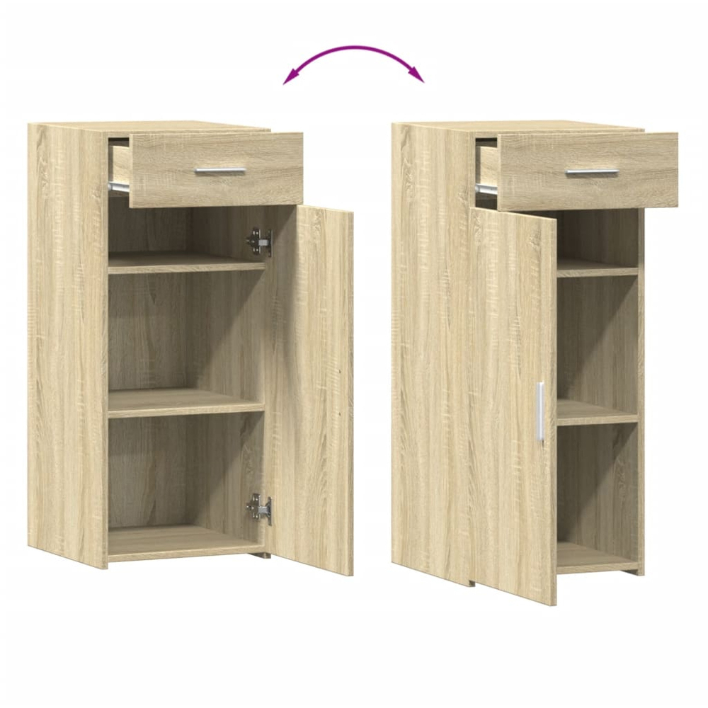 vidaXL Single Door Single Drawer Sonoma Oak Sideboard Image 7