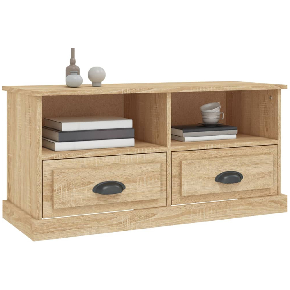 vidaXL 2 Drawer 2 Shelf Sonoma Oak TV Cabinet Image 4