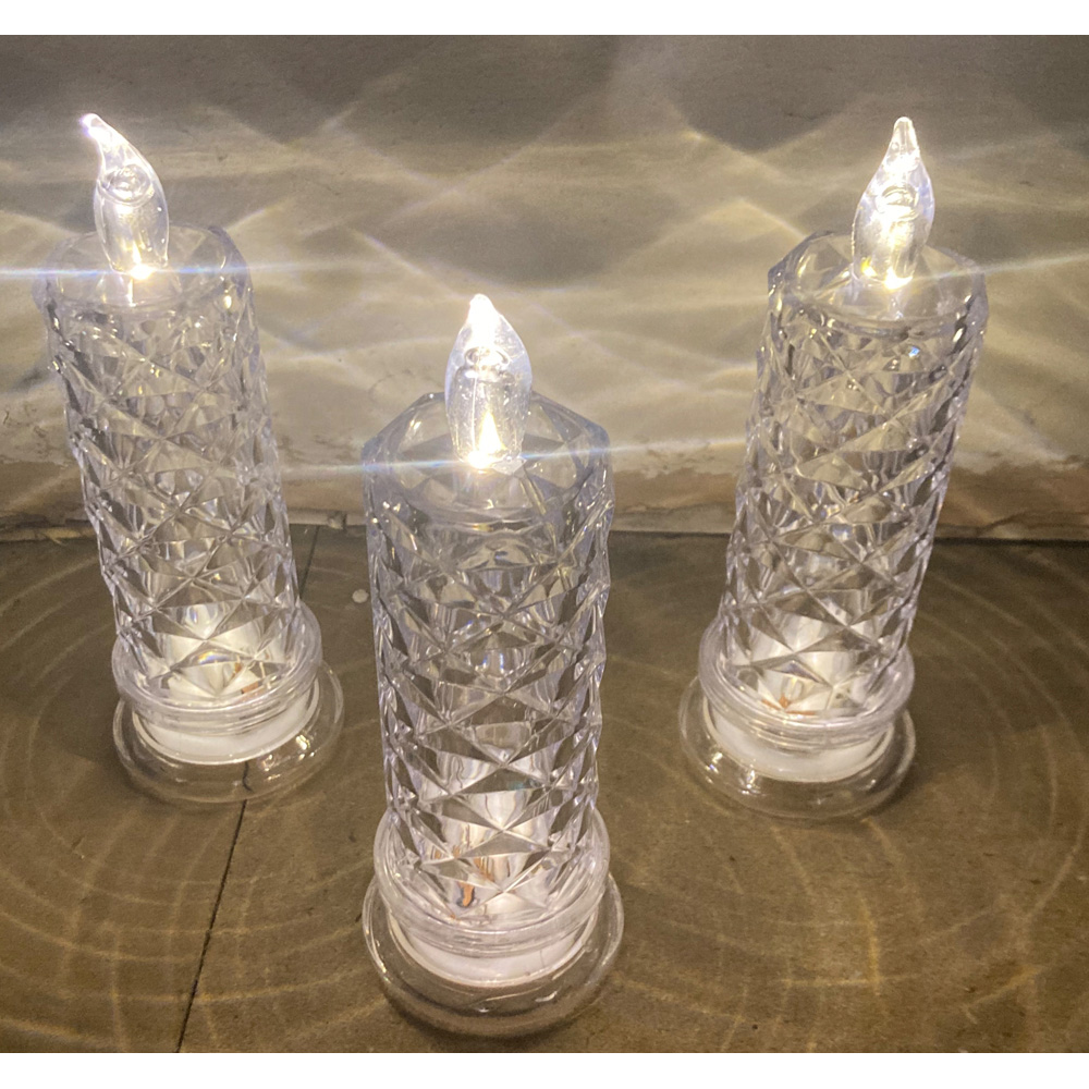 Avilo Clear LED Candle with Reflection 3 Pack Image 5