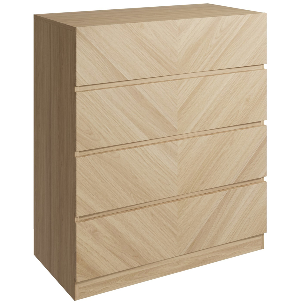 GFW Catania 4 Drawer Euro Oak Wood Chest of Drawers Image 4