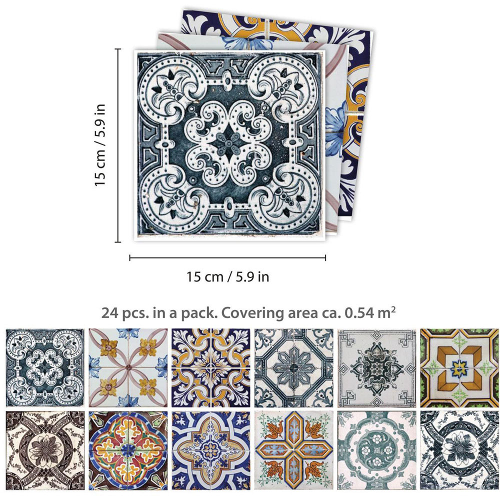 Walplus Porto Corfu Colourful Mediterranean Tile Sticker 24 Pack Image 6