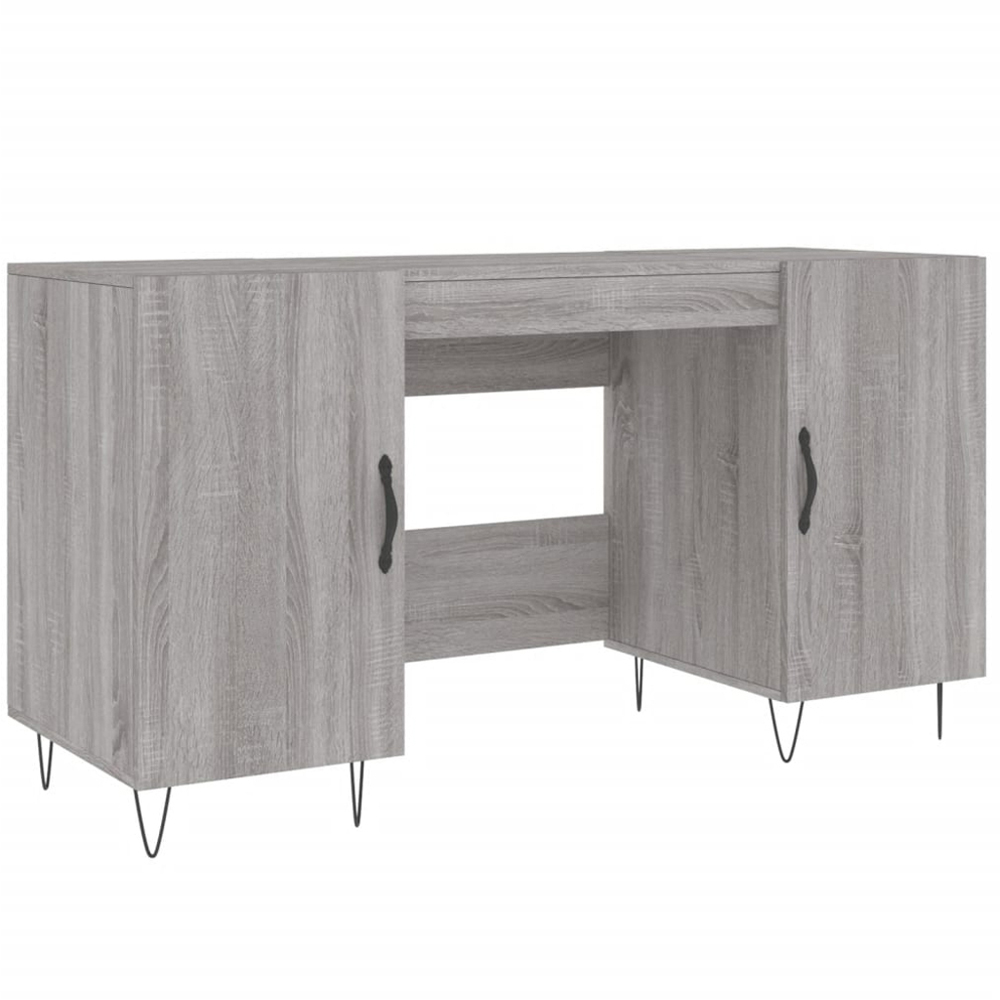 vidaXL 2 Door Computer Desk Grey Sonoma Image 2