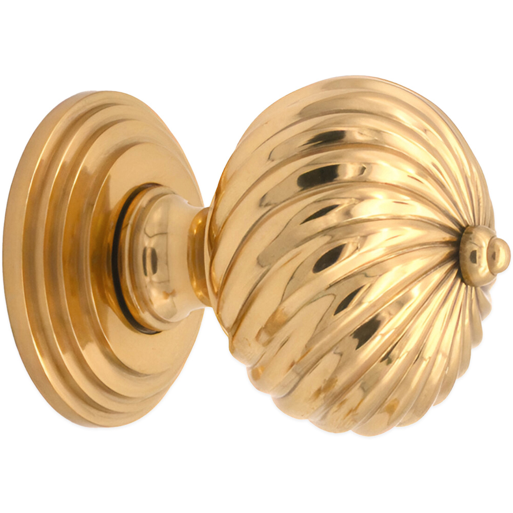 Spira Brass Polished Brass Burcot Mortice Door Knob 2 Pack Image 3