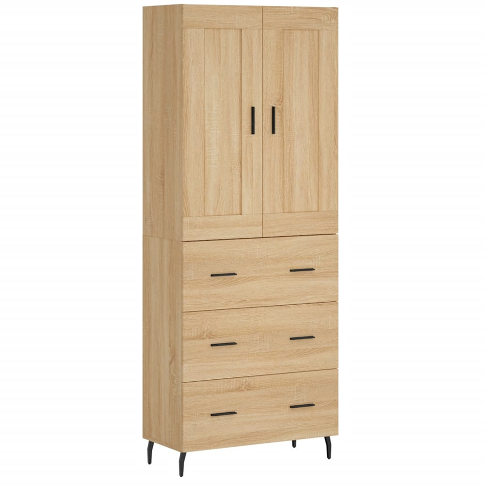 vidaXL 2 Door 3 Drawer Sonoma Oak Highboard Image 2