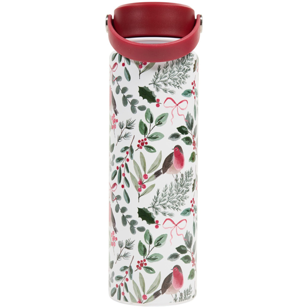 Festive Robin Stainless Steel Bottle with Lid Image 8