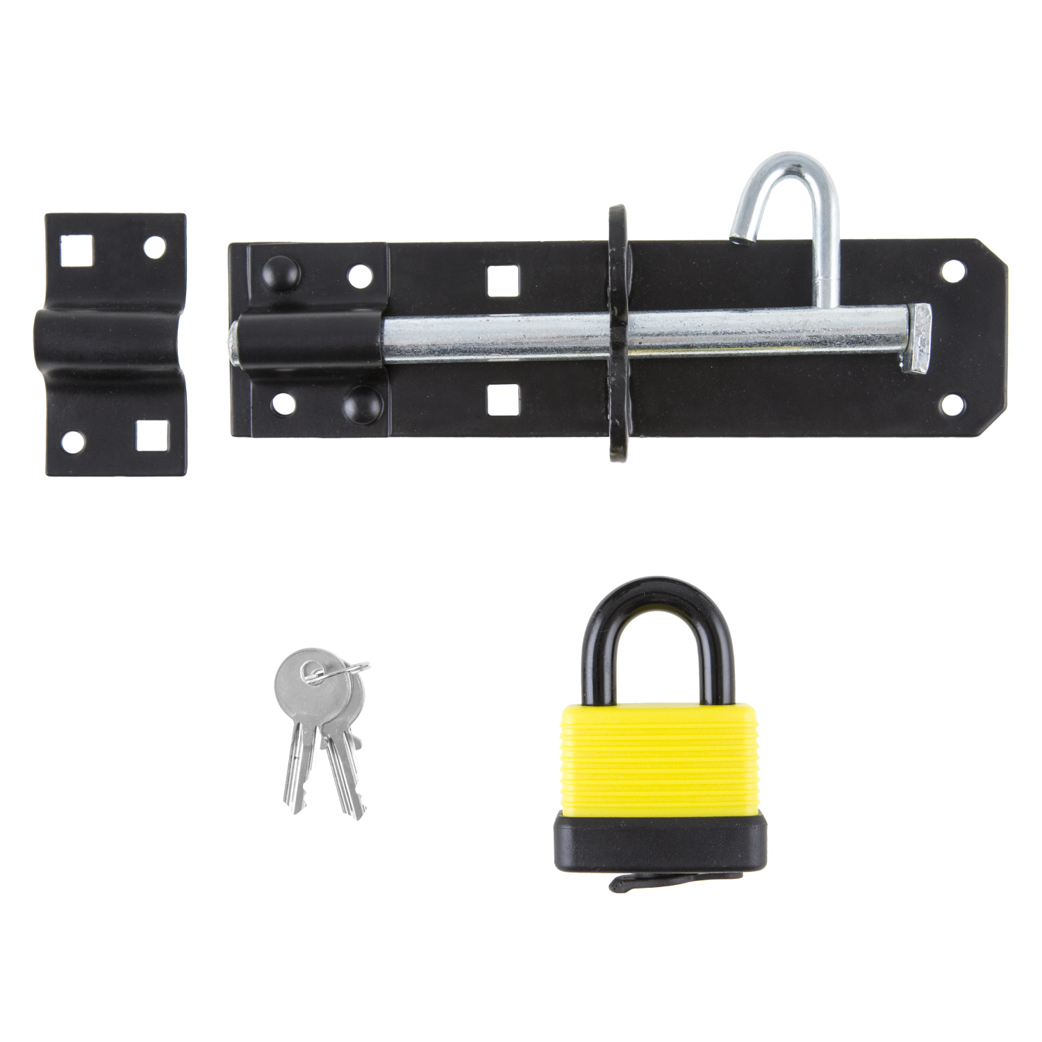 Hiatt 18cm Weather Proof Padlock with Black Bolt Image 1