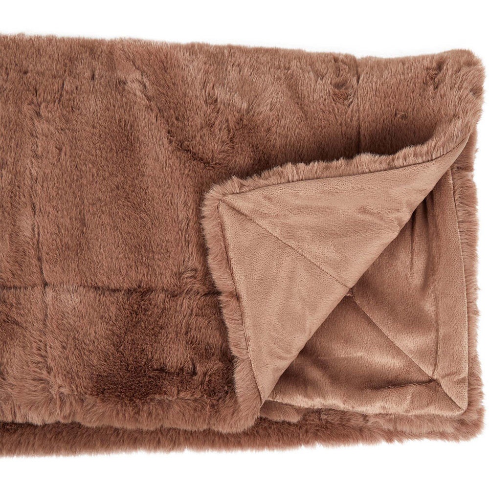 Rabbit Faux Fur Throw - Mocha / Medium Image 3