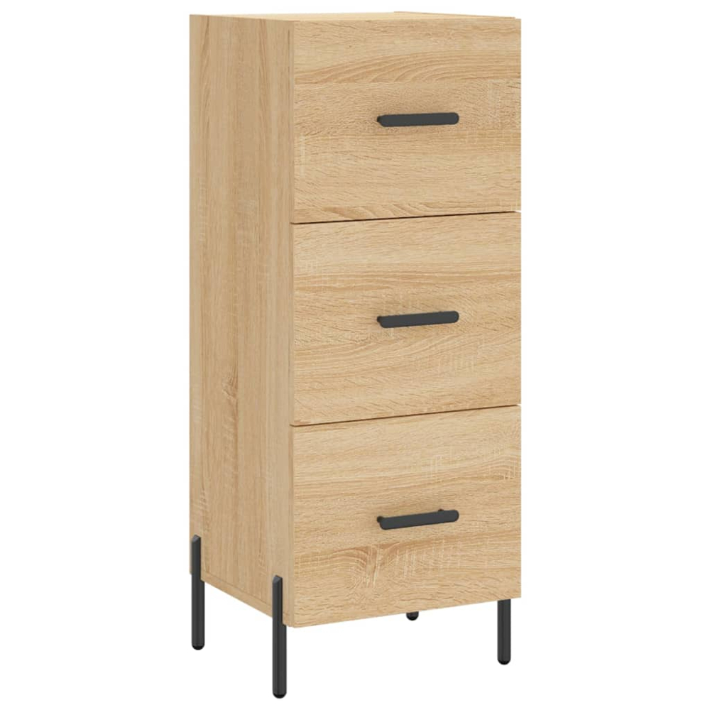 vidaXL Single Glass Door 3 Drawer Sonoma Oak Highboard Image 5