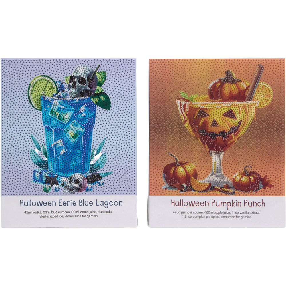 Pack of 4 Halloween Cocktail Crystal Canvases Image 3