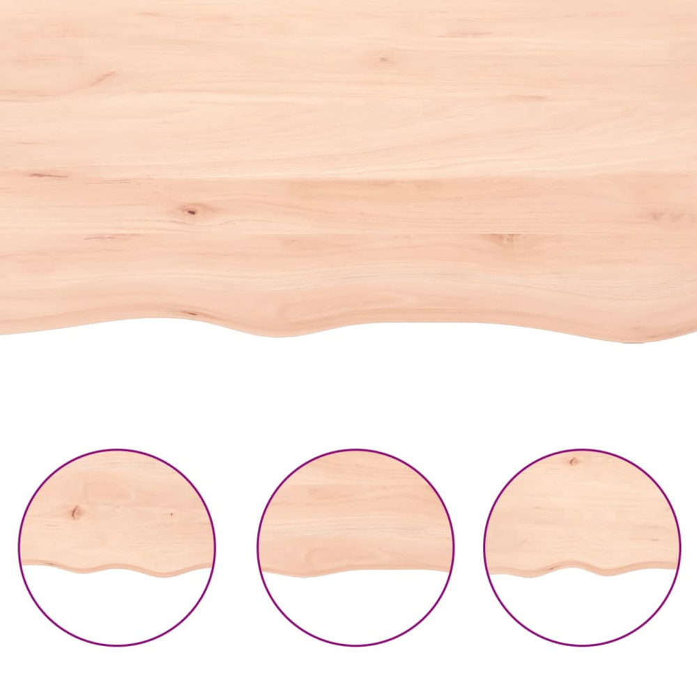 vidaXL 100cm Natural Untreated Solid Oak Wood Floating Wall Shelf Image 5