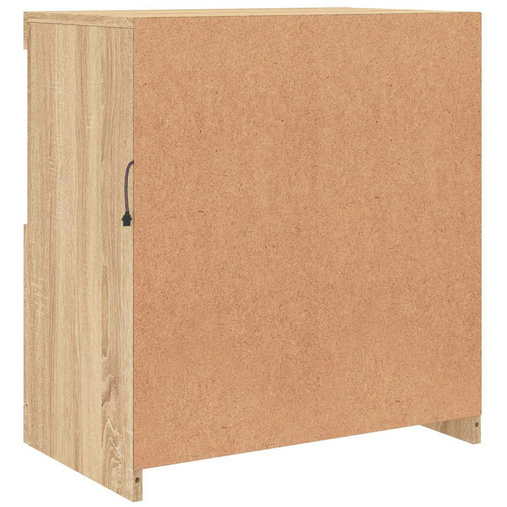 vidaXL 2 Door 2 Shelf Brown Oak LED Sideboard Image 6
