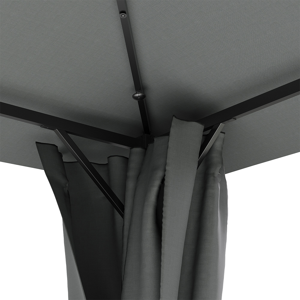 Living and Home Dark Grey Solar LED Metal Gazebo 4 x 2.6m Image 6