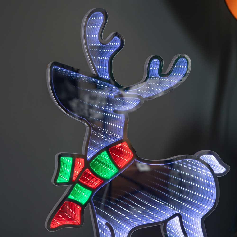 Samuel Alexander Multicolour LED Light Up Standing Reindeer with Scarf Infinity Decoration 60cm Image 6