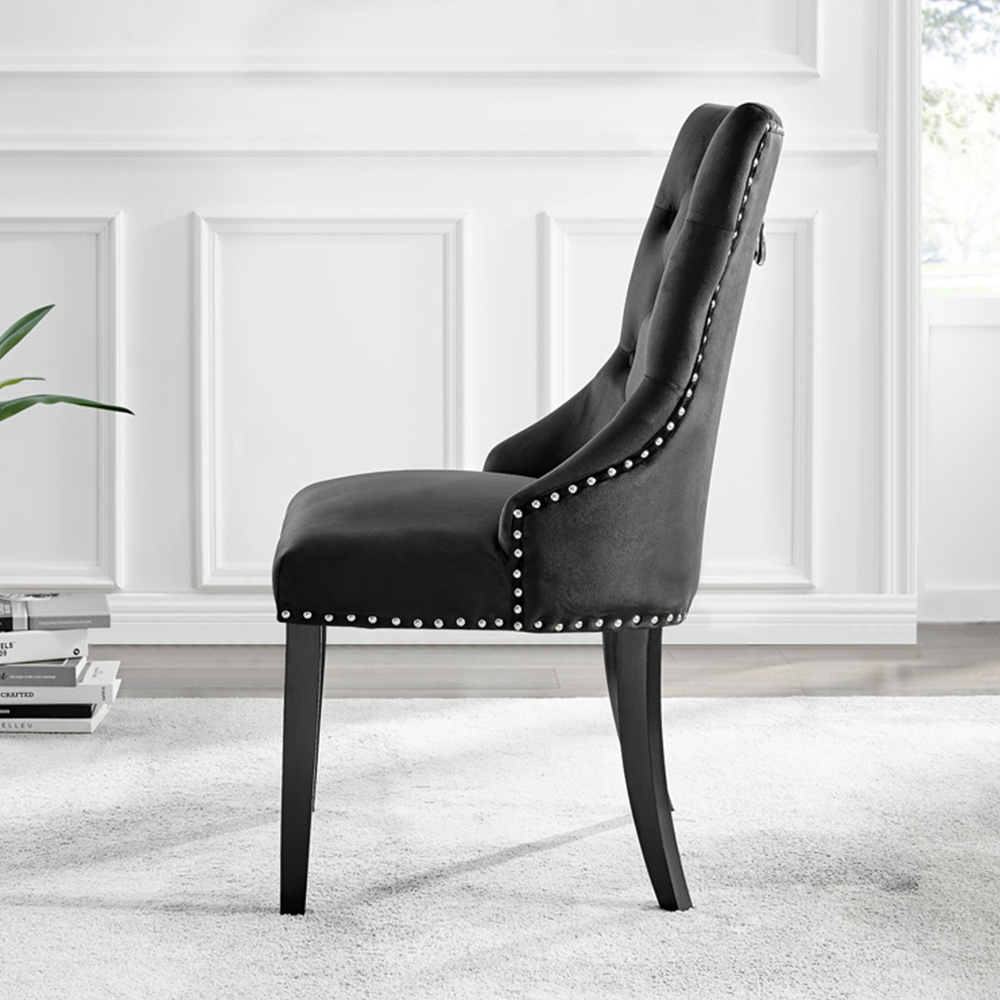 Furniturebox Arona Kensington 4 Seater Round Dining Set Black Image 4