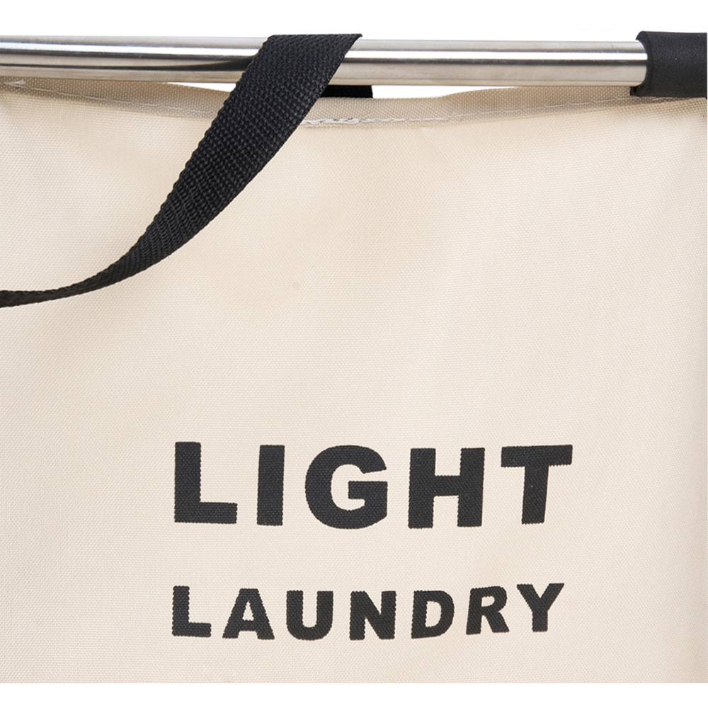 Living and Home 2 Section Black and Beige Foldable Laundry Basket 72 x 40cm Image 4