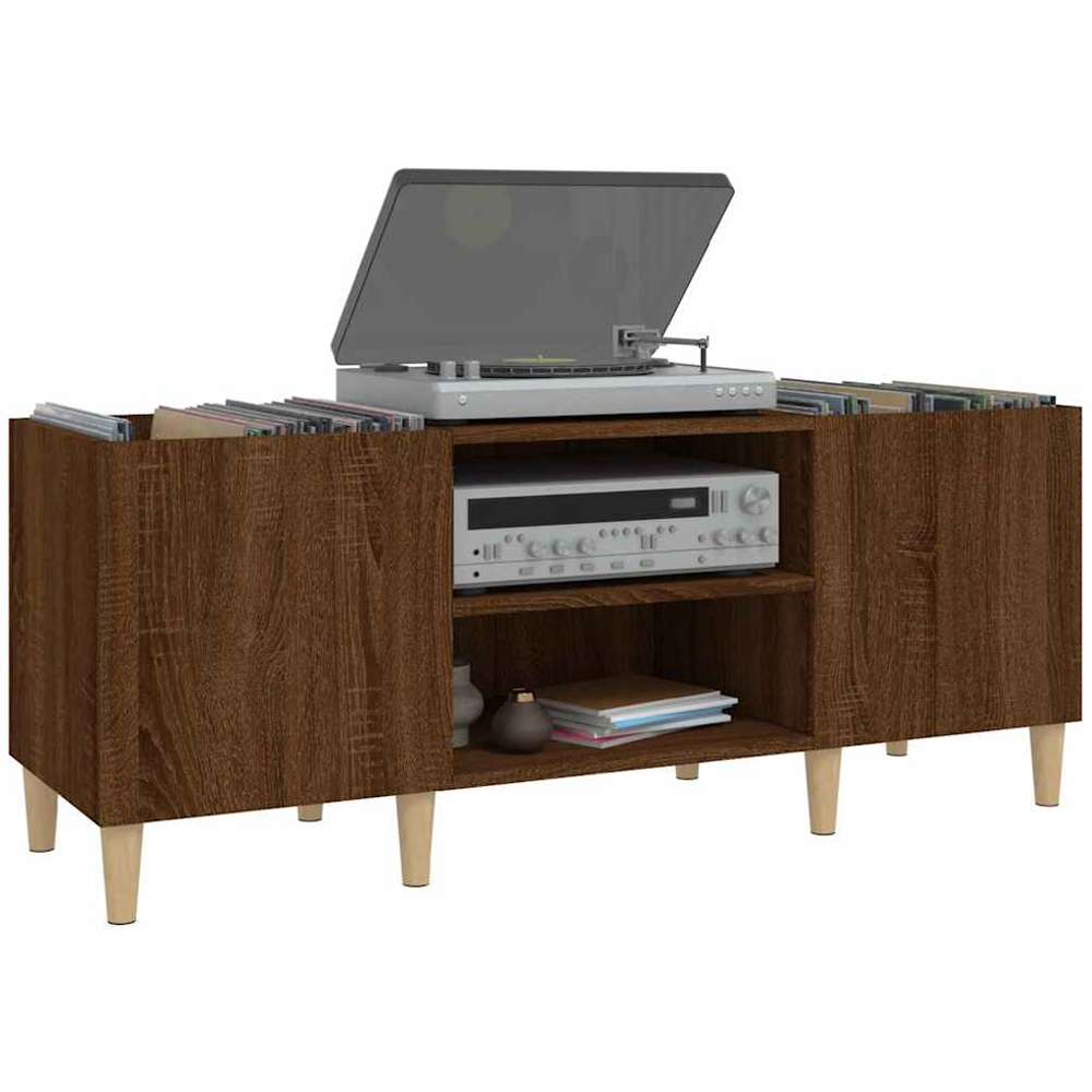 vidaXL 2 Shelf Brown Oak Record Cabinet Image 3