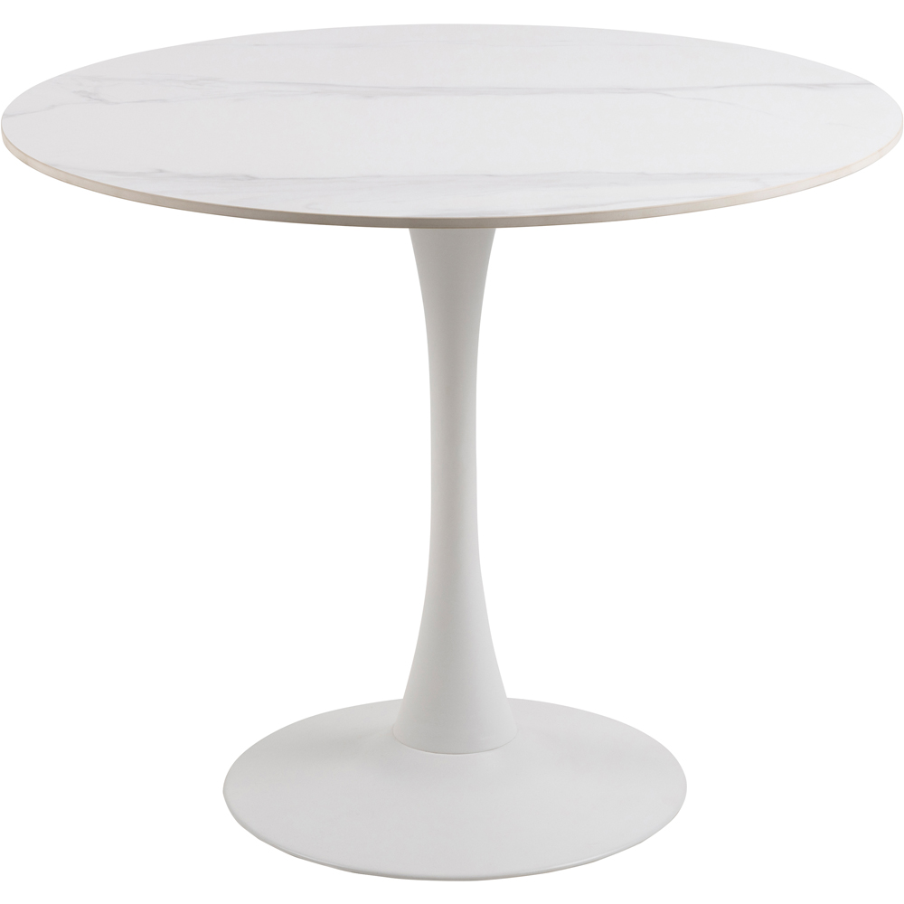 Florence Malta Ceramic Round Dining Table White Image 2