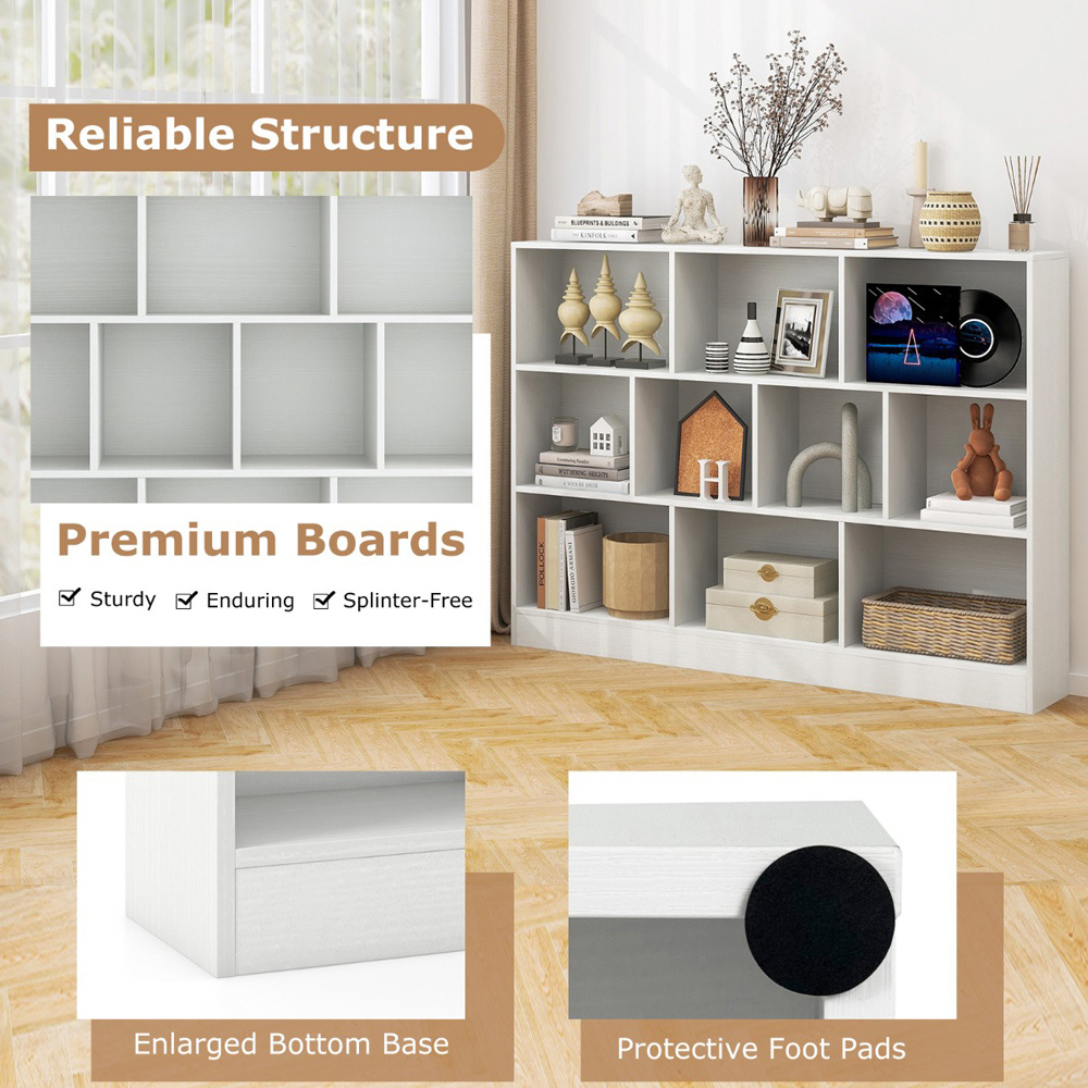 Costway 10 Cube White Bookshelf Image 8